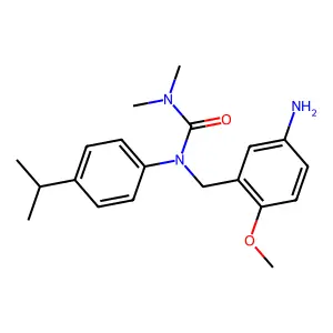 Urea, N-((5-amino-2-methoxyphenyl)methyl)-N',N'-dimethyl-N-(4-(1-methylethyl)phenyl)- structure