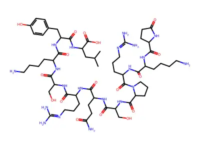 pGlu-Lys-Arg-Pro-Ser-Gln-Arg-Ser-Lys-Tyr-Leu structure