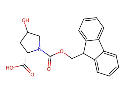1-{[(9H-Fluoren-9-YL)methoxy]carbonyl}-4-hydroxypyrrolidine-2-carboxylic acid structure