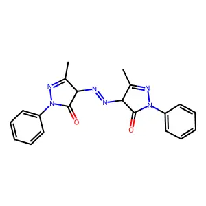 2-Pyrazolin-5-one, 4,4'-azobis[3-methyl-1-phenyl- structure