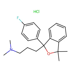 1-Phthalanpropylamine, 1-(p-fluorophenyl)-N,N,3,3-tetramethyl-, hydrochloride structure