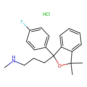1-Phthalanpropylamine, 1-(p-fluorophenyl)-N,3,3-trimethyl-, hydrochloride structure