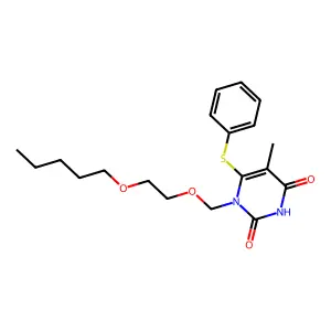 1-(((2-Pentyloxy)ethoxy)methyl)-6-(phenylthio)thymine structure