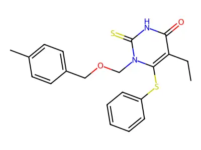 5-Ethyl-1-((4-methylbenzyloxy)methyl)-6-(phenylthio)-2-thiouracil structure