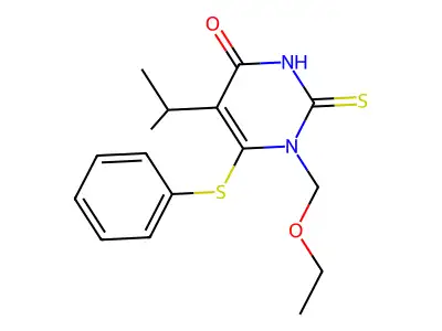 5-Isopropyl-1-ethoxymethyl-6-(phenylthio)-2-thiouracil structure