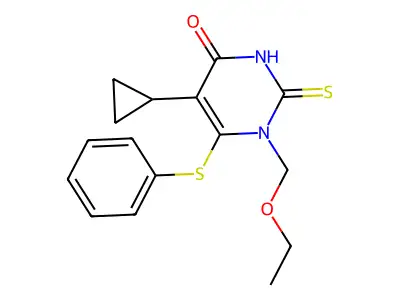 5-Cyclopropyl-1-ethoxymethyl-6-(phenylthio)-2-thiouracil structure