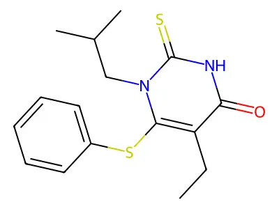 5-Ethyl-1-isobutyl-6-(phenylthio)-2-thiouracil structure