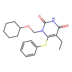 5-Ethyl-1-(cyclohexyloxy)methyl)-6-(phenylthio)uracil structure