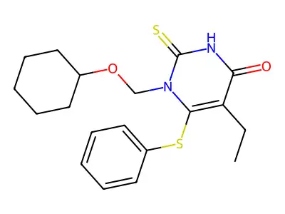 5-Ethyl-1-((cyclohexyloxy)methyl)-6-(phenylthio)-2-thiouracil structure