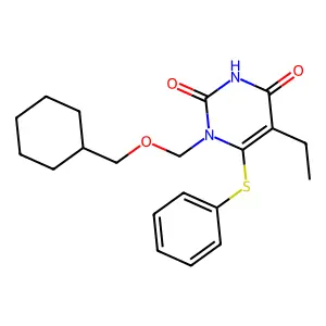 6-Ethyl-1-((cyclohexylmethoxy)methyl)-6-(phenylthio)uracil structure