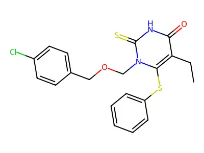 5-Ethyl-1-((4-chlorobenzyloxy)methyl)-6-(phenylthio)-2-thiouracil structure