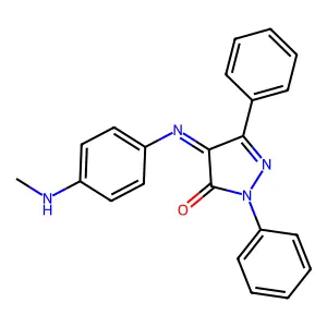 2-Pyrazolin-5-one, 4-[[p-(methylamino)phenyl]imino]-1,3-diphenyl- structure