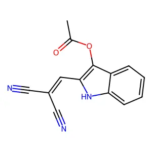[2-(2,2-dicyanoethenyl)-1H-indol-3-yl] acetate structure