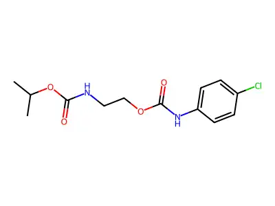 2-(propan-2-yloxycarbonylamino)ethyl N-(4-chlorophenyl)carbamate structure