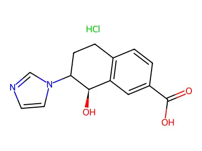 2-Naphthalenecarboxylic acid, 5,6,7,8-tetrahydro-8-hydroxy-7-(1H-imidazol-1-yl)-, monohydrochloride, cis- structure