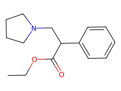 Ethyl 2-phenyl-3-(pyrrolidin-1-yl)propanoate structure