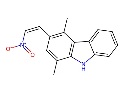 1,4-dimethyl-3-[(Z)-2-nitroethenyl]-9H-carbazole structure