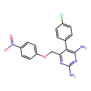 5-(4-Chlorophenyl)-6-((4-nitrophenoxy)methyl)pyrimidine-2,4-diamine structure