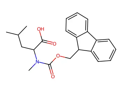 N-[(9H-fluoren-9-ylmethoxy)carbonyl]-N-methylleucine structure