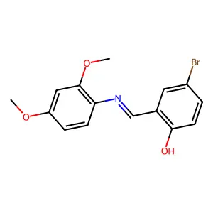 4-bromo-2-{(E)-[(2,4-dimethoxyphenyl)imino]methyl}phenol structure