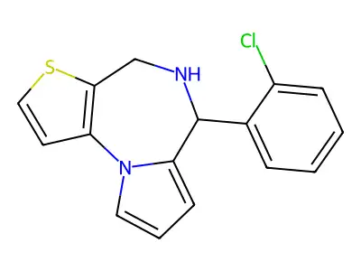 4H-Pyrrolo(1,2-a)thieno(2,3-f)(1,4)diazepine, 5,6-dihydro-6-(2-chlorophenyl)- structure