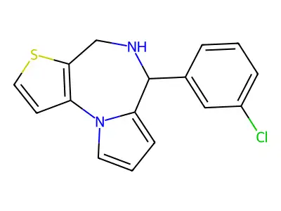 4H-Pyrrolo(1,2-a)thieno(2,3-f)(1,4)diazepine, 5,6-dihydro-6-(3-chlorophenyl)- structure
