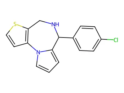 4H-Pyrrolo(1,2-a)thieno(2,3-f)(1,4)diazepine, 5,6-dihydro-6-(4-chlorophenyl)- structure