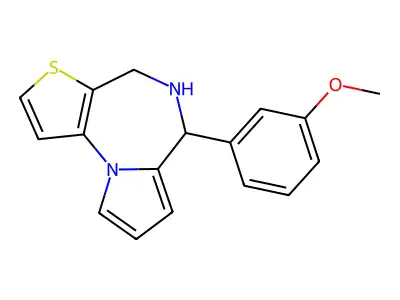 4H-Pyrrolo(1,2-a)thieno(2,3-f)(1,4)diazepine, 5,6-dihydro-6-(3-methoxyphenyl)- structure