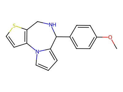 4H-Pyrrolo(1,2-a)thieno(2,3-f)(1,4)diazepine, 5,6-dihydro-6-(4-methoxyphenyl)- structure
