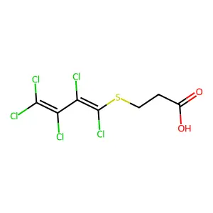 3-(1,2,3,4,4-Pentachlorobuta-1,3-dienylsulfanyl)propanoic acid structure