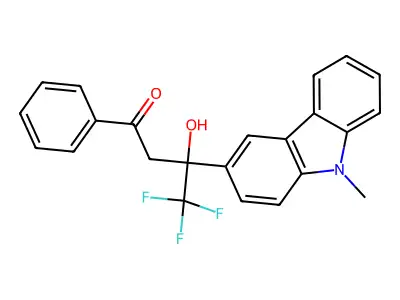 4,4,4-Trifluoro-3-hydroxy-3-(9-methylcarbazol-3-yl)-1-phenylbutan-1-one structure