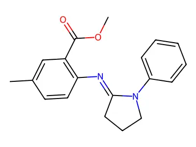 Methyl 5-methyl-2-[(1-phenylpyrrolidin-2-ylidene)amino]benzoate structure