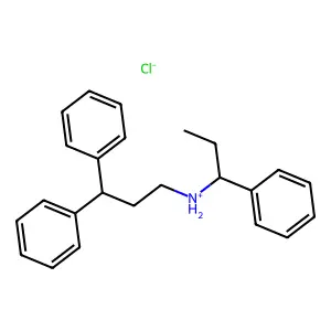 3,3-Diphenyl-N-(1-phenylpropyl)propan-1-amine--hydrogen chloride (1/1) structure