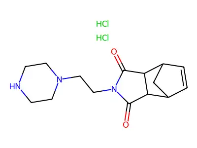 2-(2-piperazin-1-ylethyl)-3a,4,7,7a-tetrahydro-1H-4,7-methanoisoindole-1,3-dione dihydrochloride structure
