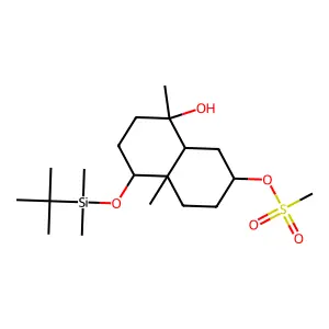 ((2R,4aS,5S,8R,8aR)-5-(tert-Butyl-?dimethylsilyl)oxy-8-hydroxy-4a,8-dimethyl-?1,2,3,4,5,6,7,8a-?octahydronaphthalen-2-yl) methanesulfonate structure