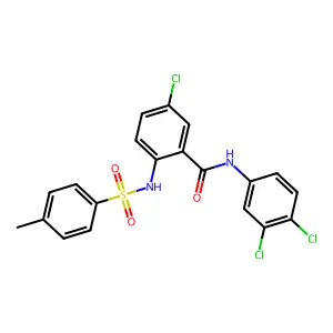5-chloro-N-(3,4-dichlorophenyl)-2-[(4-methylphenyl)sulfonylamino]benzamide structure