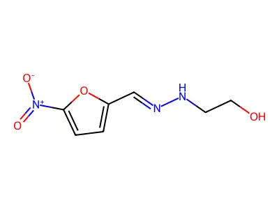 2-[2-[(5-Nitrofuran-2-yl)methylidene]hydrazinyl]ethanol structure