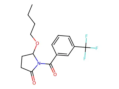 2-Pyrrolidinone, 5-butoxy-1-(3-(trifluoromethyl)benzoyl)-, (+-)- structure