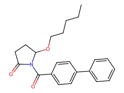2-Pyrrolidinone, 1-((1,1'-biphenyl)-4-ylcarbonyl)-5-(pentyloxy)-, (+-)- structure