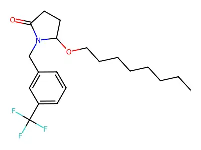 2-Pyrrolidinone, 5-(octyloxy)-1-((3-(trifluoromethyl)phenyl)methyl)-, (+-)- structure