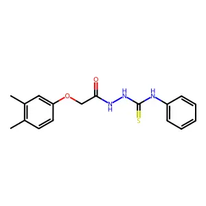 2-(3,4-dimethylphenoxy)-N-{[(phenylamino)thioxomethyl]amino}acetamide structure