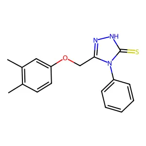 5-[(3,4-dimethylphenoxy)methyl]-4-phenyl-4H-1,2,4-triazole-3-thiol structure