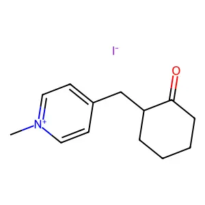 Pyridinium, 1-methyl-4-((2-oxocyclohexyl)methyl)-, iodide structure