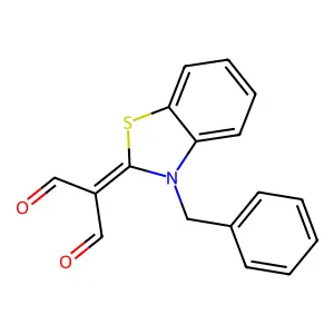 2-(3-benzylbenzo[d]thiazol-2(3H)-ylidene)malonaldehyde structure