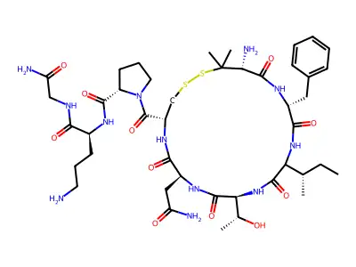 Oxytocin, pen(1)-phe(2)-thr(4)-orn(8)- structure