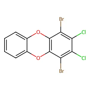 Dibenzo-p-dioxin, 1,4-dibromo-2,3-dichloro- structure