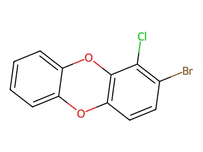 2-Bromo-1-chlorodibenzo-p-dioxin structure