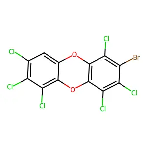 Dibenzo-p-dioxin, 2-bromo-1,3,4,6,7,8-hexachloro- structure