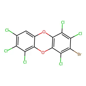 Dibenzo-p-dioxin, 3-bromo-1,2,4,6,7,8-hexachloro- structure