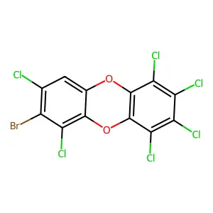 Dibenzo-p-dioxin, 7-bromo-1,2,3,4,6,8-hexachlro- structure